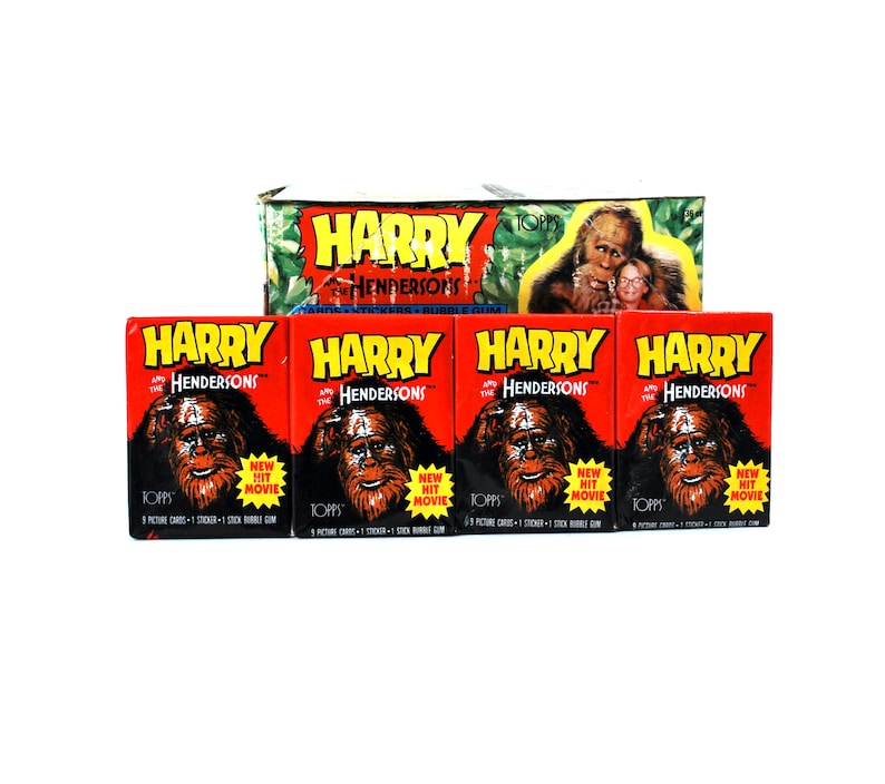 4 packs of Harry And The Hendersons Trading Cards by Topps 1987 image 1