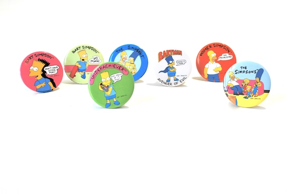Simpsons Button Collection Set of 7 New Old Stock… - image 2