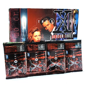 4 Packungen X Files Sammelkartenpackungen Season 3 von Topps 1996 Scully & Mulder