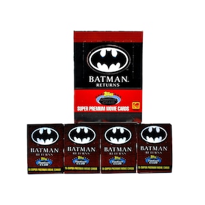 4 paquetes de tarjetas coleccionables de Batman Returns de Stadium Club 1991 El Pingüino y Catwoman DC Comics