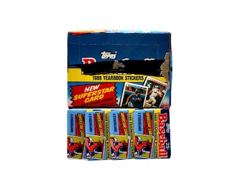 4 paquetes de pegatinas del anuario de béisbol Topps de 1989. ¡Es hora de completar tu álbum!