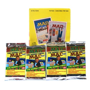 4 packs MAD Trading Card Packs 1992