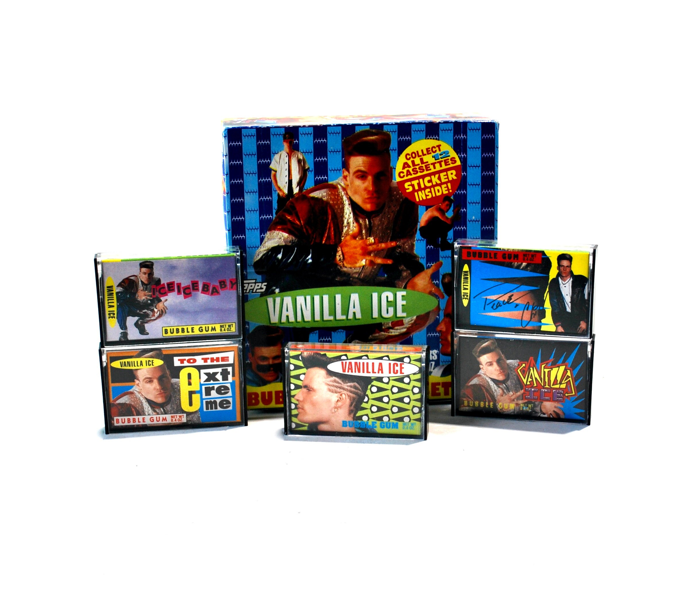 2 Vanilla Ice Bubble Gum Cassettes by Topps 1991 Ice Ice Baby
