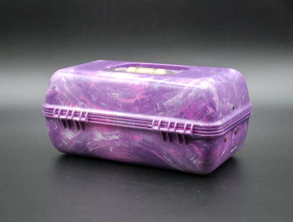 Purple & White Swirl Caboodle Makeup/Craft Case C… - image 6