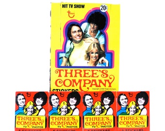2 packs Three's Company Sticker Cards 1978 John Ritter, Joyce Dewitt, & Suzanne Somers