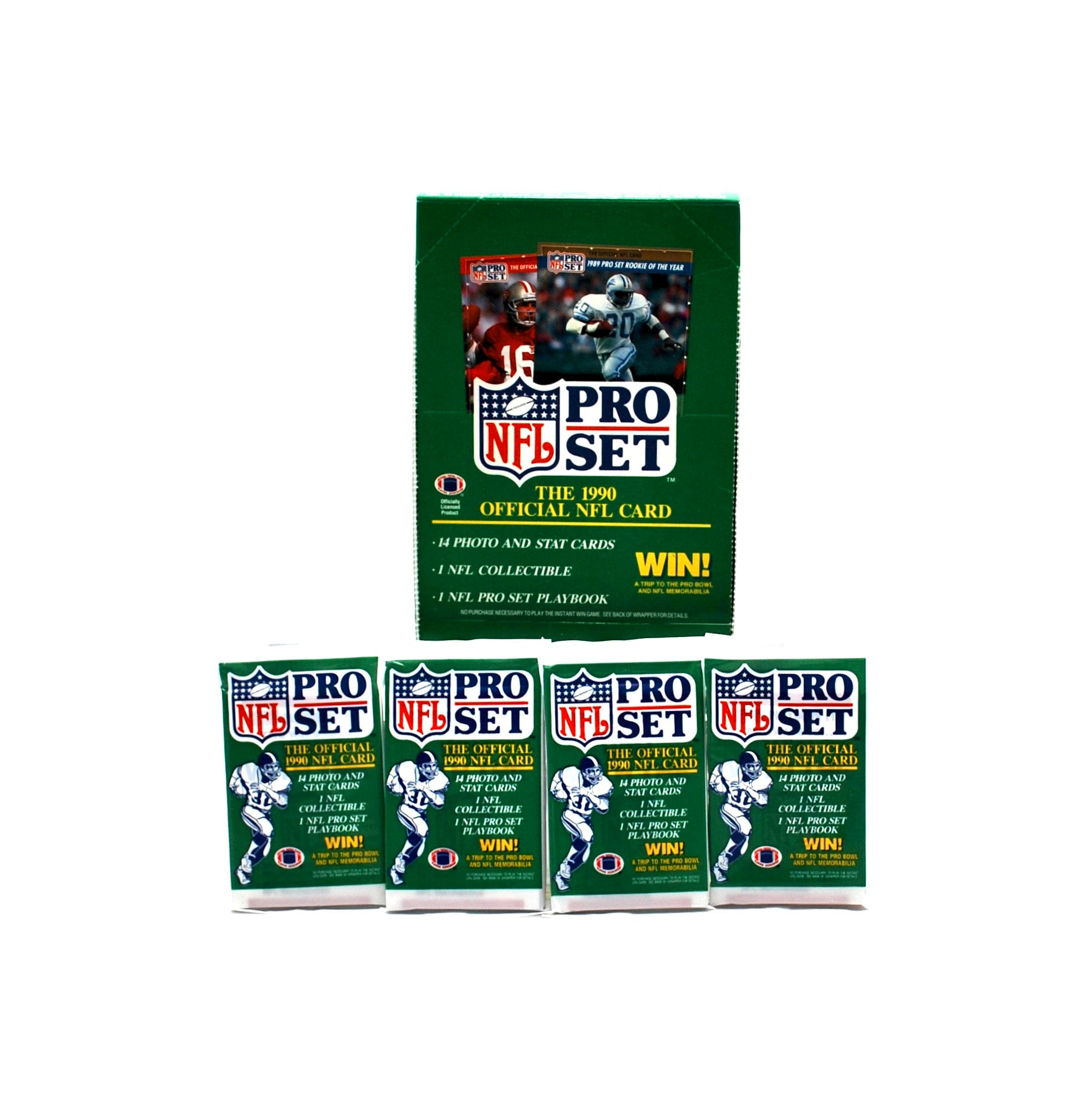 4 Packs of 1990 Pro Set Football Cards Series 1 Possible Barry