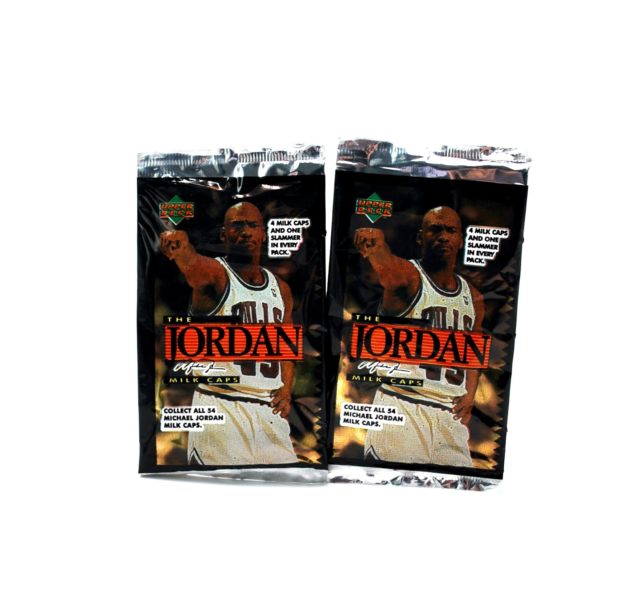 2 Packs Michael Jordan Milk Caps by Upper Deck NBA Basketball Pogs