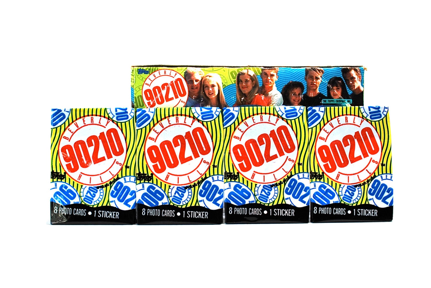 4 Packs of Beverly Hills 90210 Trading Cards & Stickers by Topps
