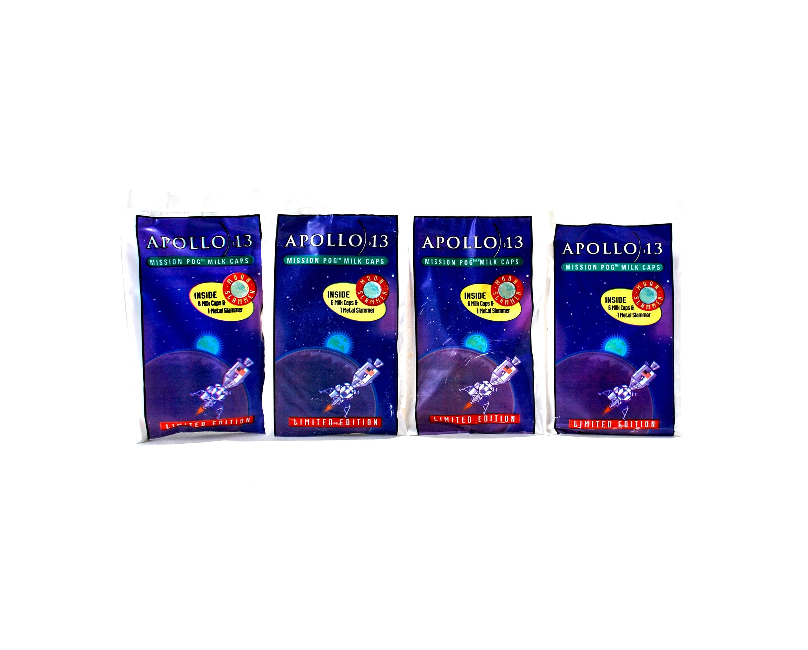 2 Packs of Apollo 13 Mission Pog Milk Caps WPF Hardees 1995 NASA
