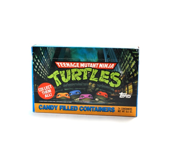 Juego de 4 recipientes para dulces de las Tortugas Ninja Adolescentes  Mutantes, Topps Candy 1991 - Etsy México, image size:570x505