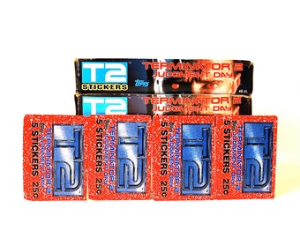 ターミネーター2のビンテージ映画トレーディングカード4パック。1