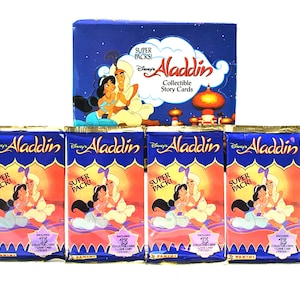 4 paquetes de tarjetas coleccionables y calcomanías de Aladdin de Disney Princesa Jasmine Walt Disney