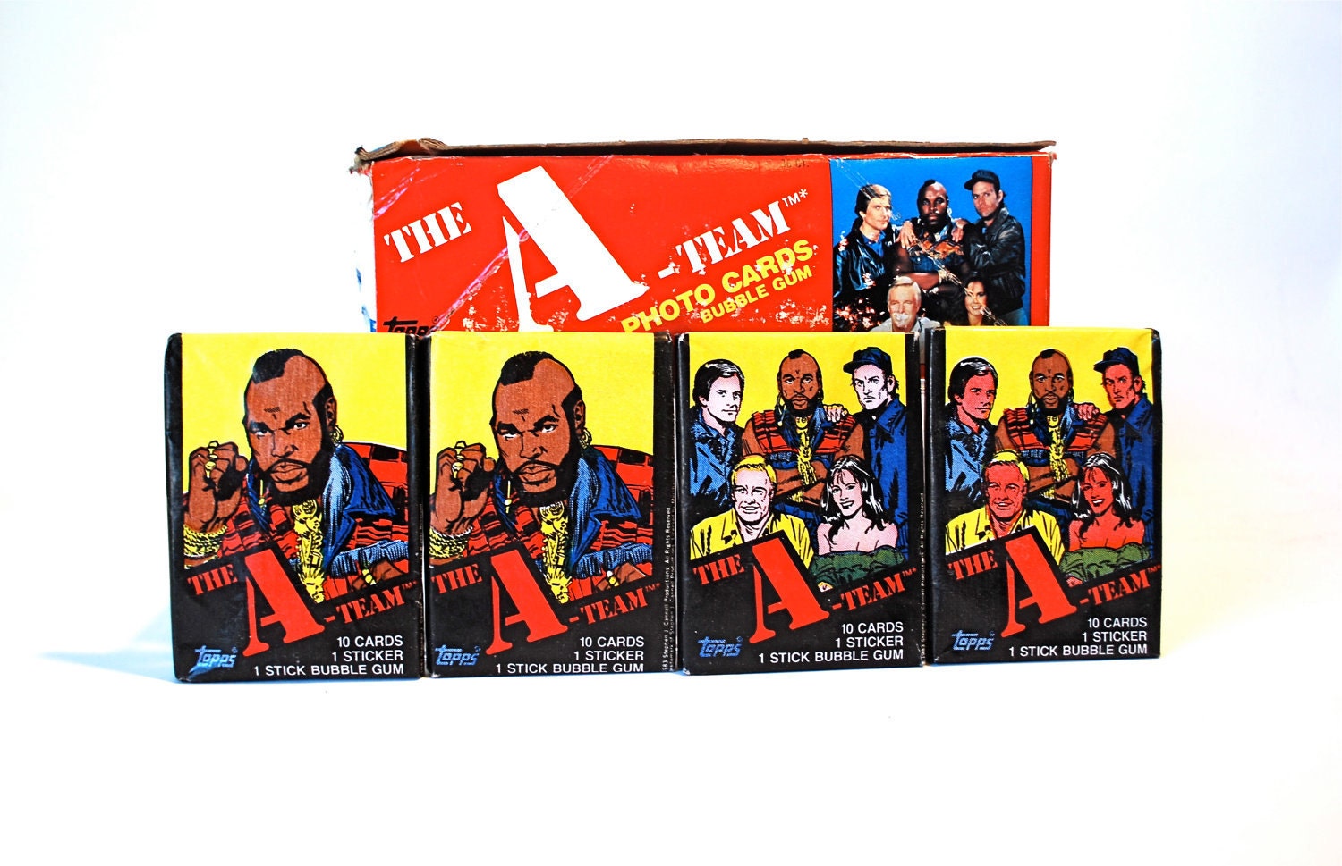 4 ATeam Trading Card/Sticker Packs by Topps 1983 Etsy