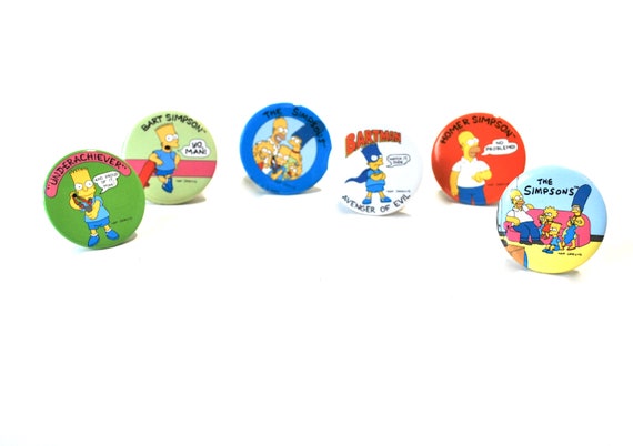 Simpsons Button Collection Set of 6 New Old Stock… - image 3