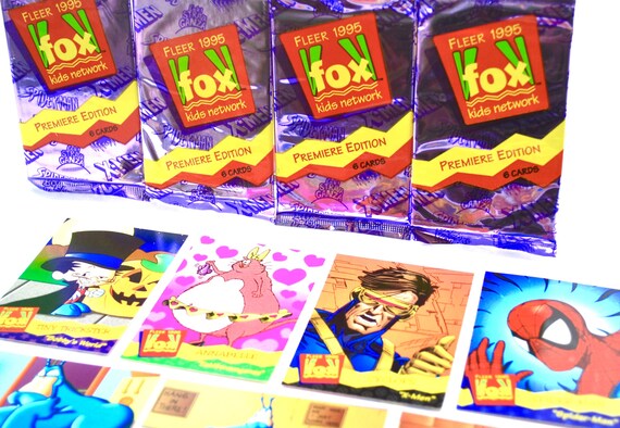4 Packs Fox Kids Network Trading Cards Spider Man, X Men, Bobby's