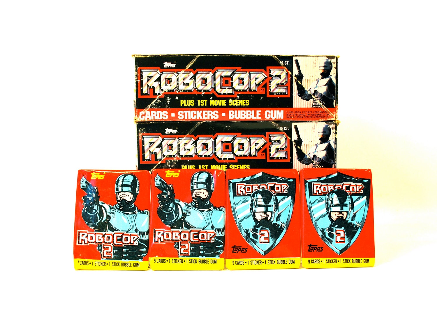 Topps のロボコップ トレーディング カード & ステッカー 4 パック