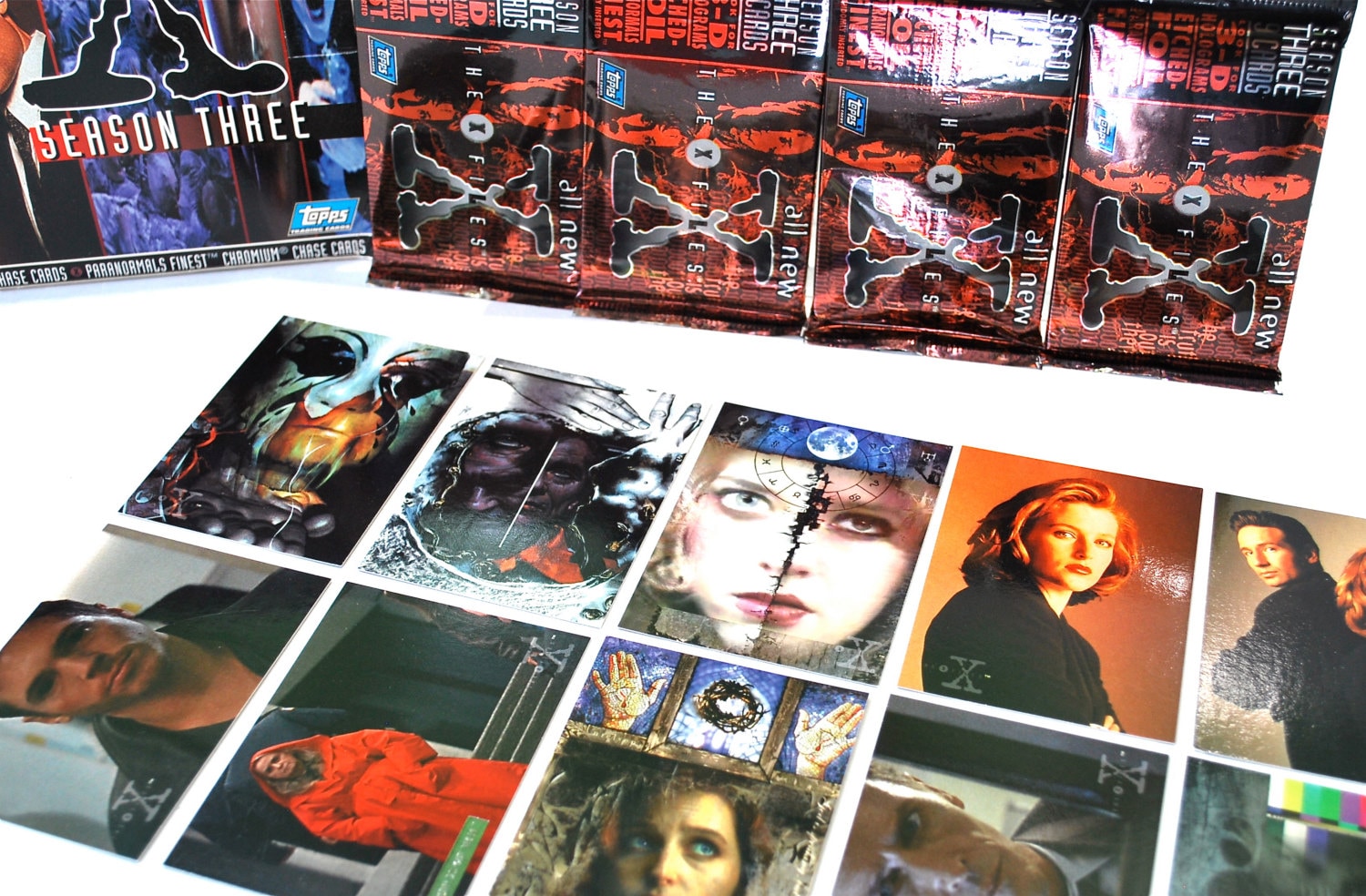 4 Packs X Files Trading Card Packs Season 3 by Topps 1996 Scully