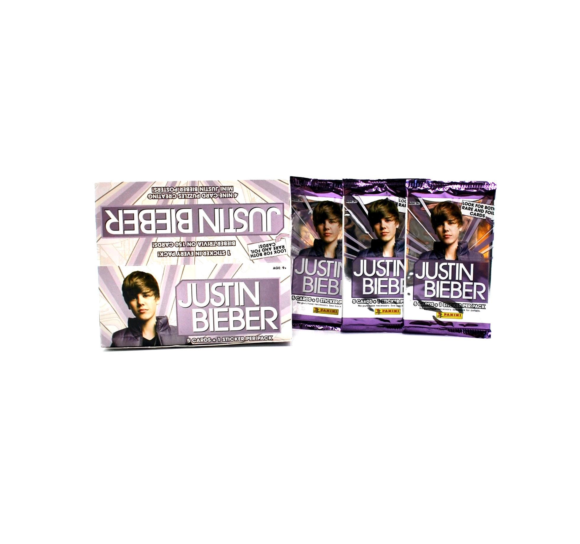 3 Packs Justin Bieber Trading Cards by Panini Look for Drake