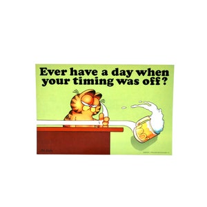 Garfield Poster Timing was off? Old Stock Measures 13.5 X 9