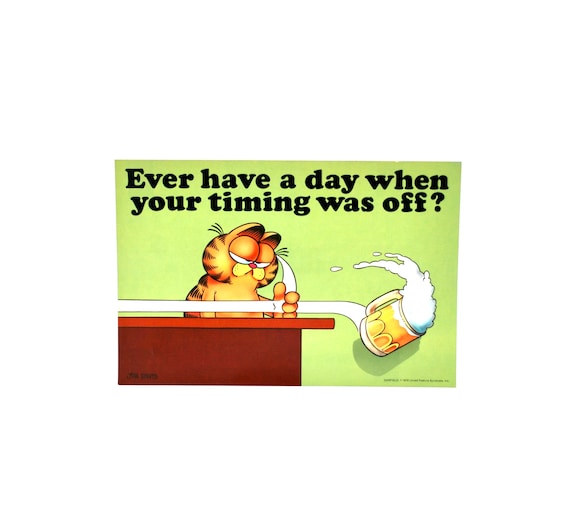 Garfield Poster Timing Was Off? Old Stock Measures 13.5 X 9 - Etsy