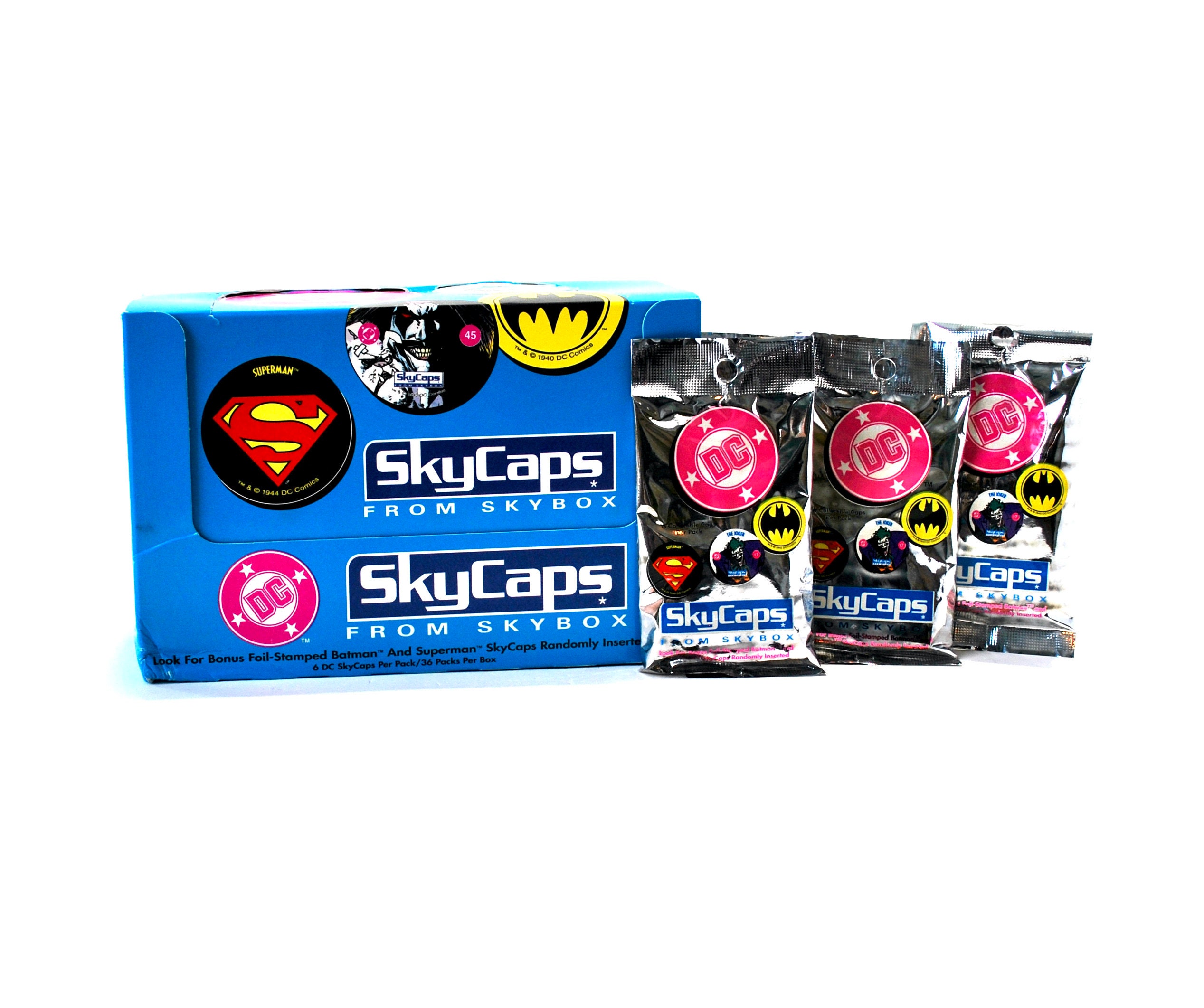 Lot of 50 Pogs from 1993 Batman DC Comics SkyCaps SkyBox 