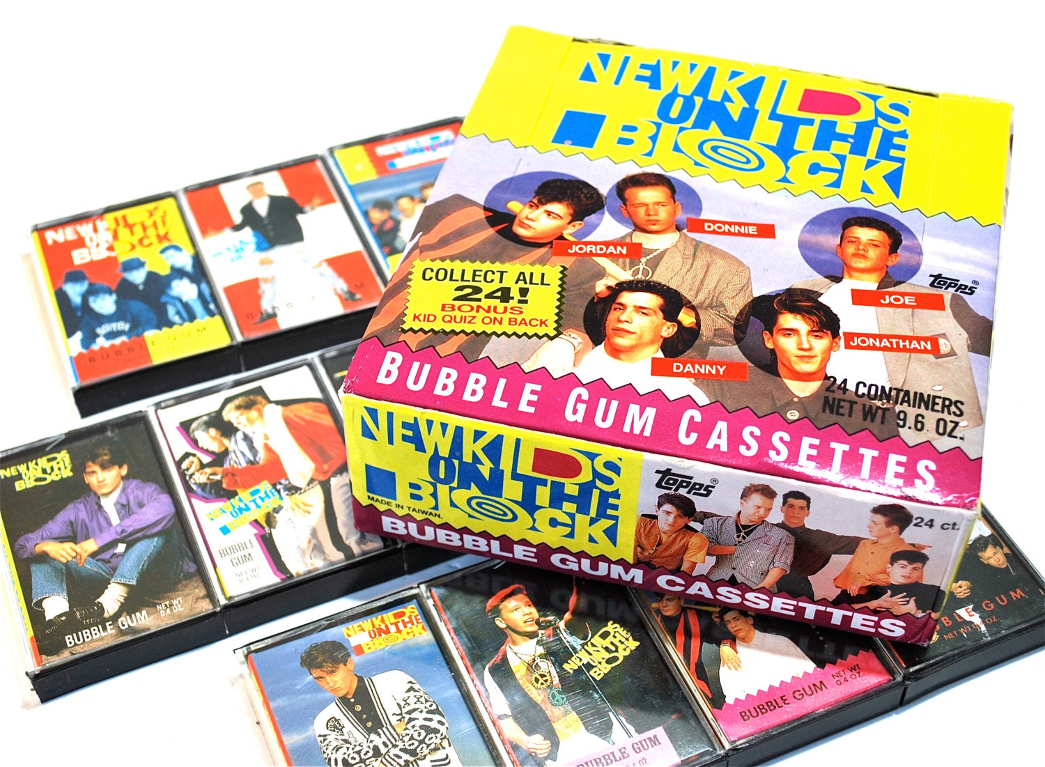4 New Kids On The Block Bubble Gum Cassette Containers NKOTB