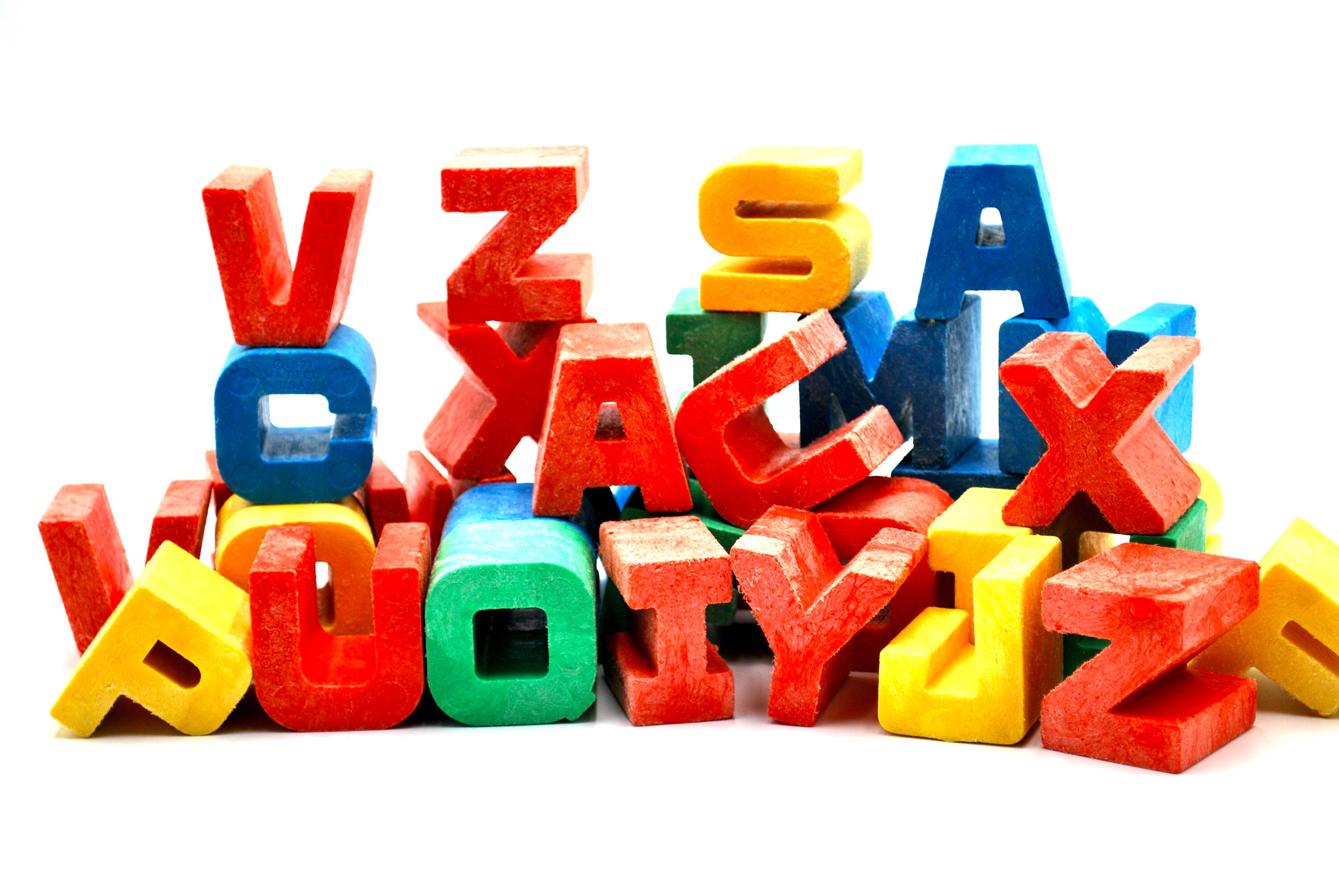 Tuff R Letter 1971 Vintage Mattel Tuff Stuff ABC Blocks 34 Letters Red, Yellow, Blue ...