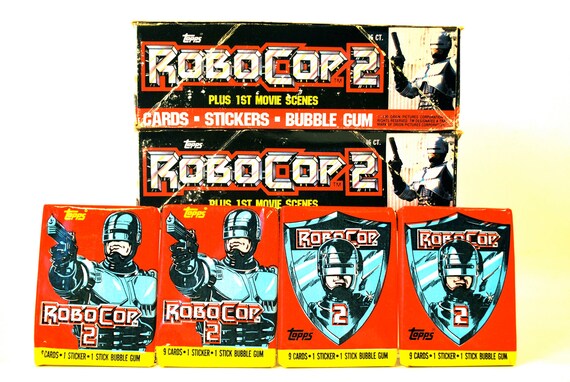 Topps のロボコップ トレーディング カード & ステッカー 4 パック