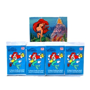 Lot de 4 cartes à collectionner La Petite Sirène par Pro 1991 Ariel Walt Disney