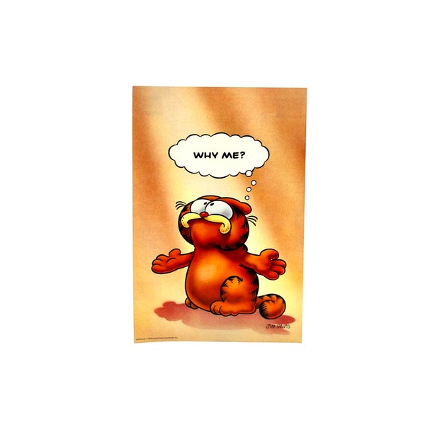 Garfield Poster Why Me? Old Stock Measures 13.5 X 9