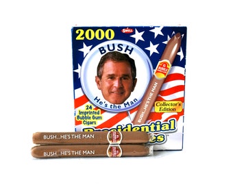 2 George Bush Bubble Gum Cigars by Swell Made in 2000 El Bubble Bubble Gum