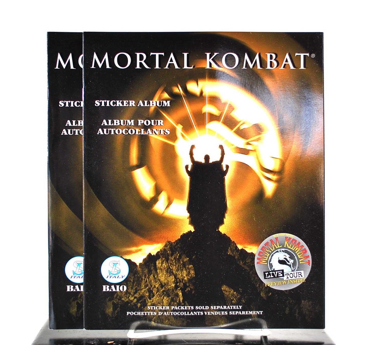 Album Autocollants Mortal Kombat 1995 BAIO - Complet Avec 4 Paquets, Neuf Sous Blister
