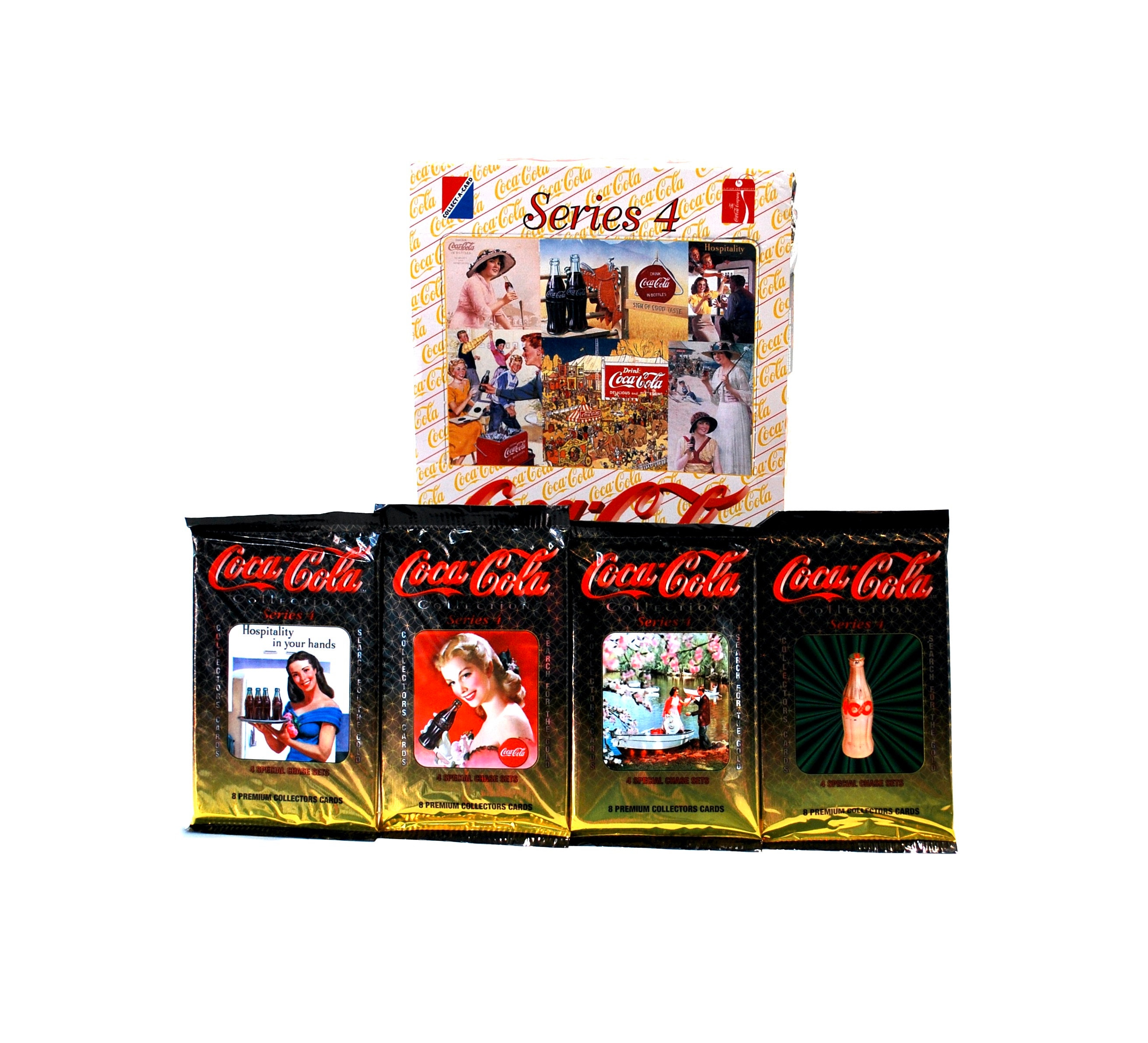 4 Packs of Coca Cola Premium Collector Cards Series 4 Collect A