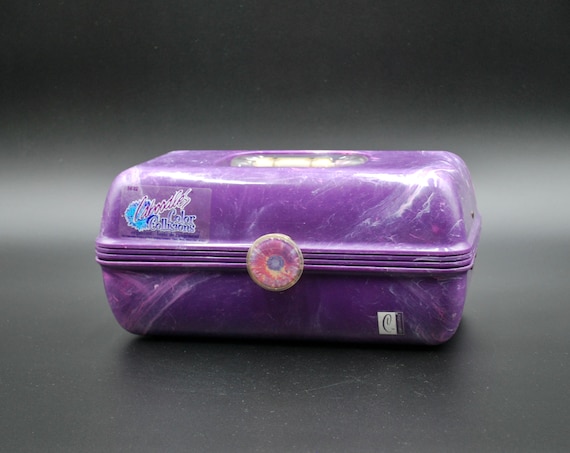 Purple & White Swirl Caboodle Makeup/Craft Case C… - image 1