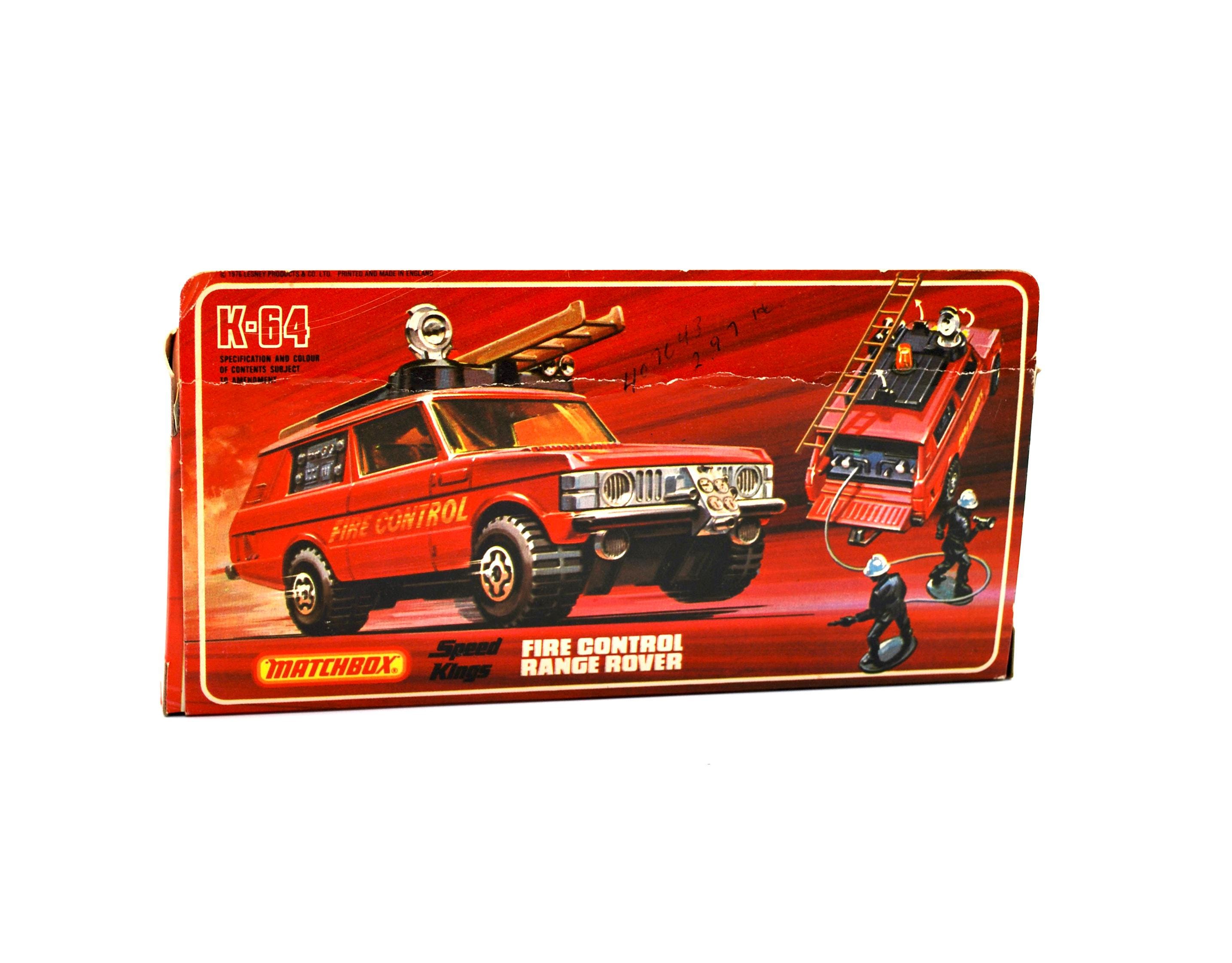 マッチボックス　MATCHBOX　K‐64　レンジローバー消防自動車 Matchbox Speed Kings K 64 Fire Control Range Rover MIB - Etsy