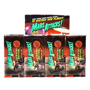 4 Packs Mars Attacks Trading Cards by Topps Aliens AK AK!