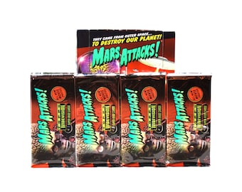 4 Packs Mars Attacks Trading Cards by Topps Aliens AK AK!