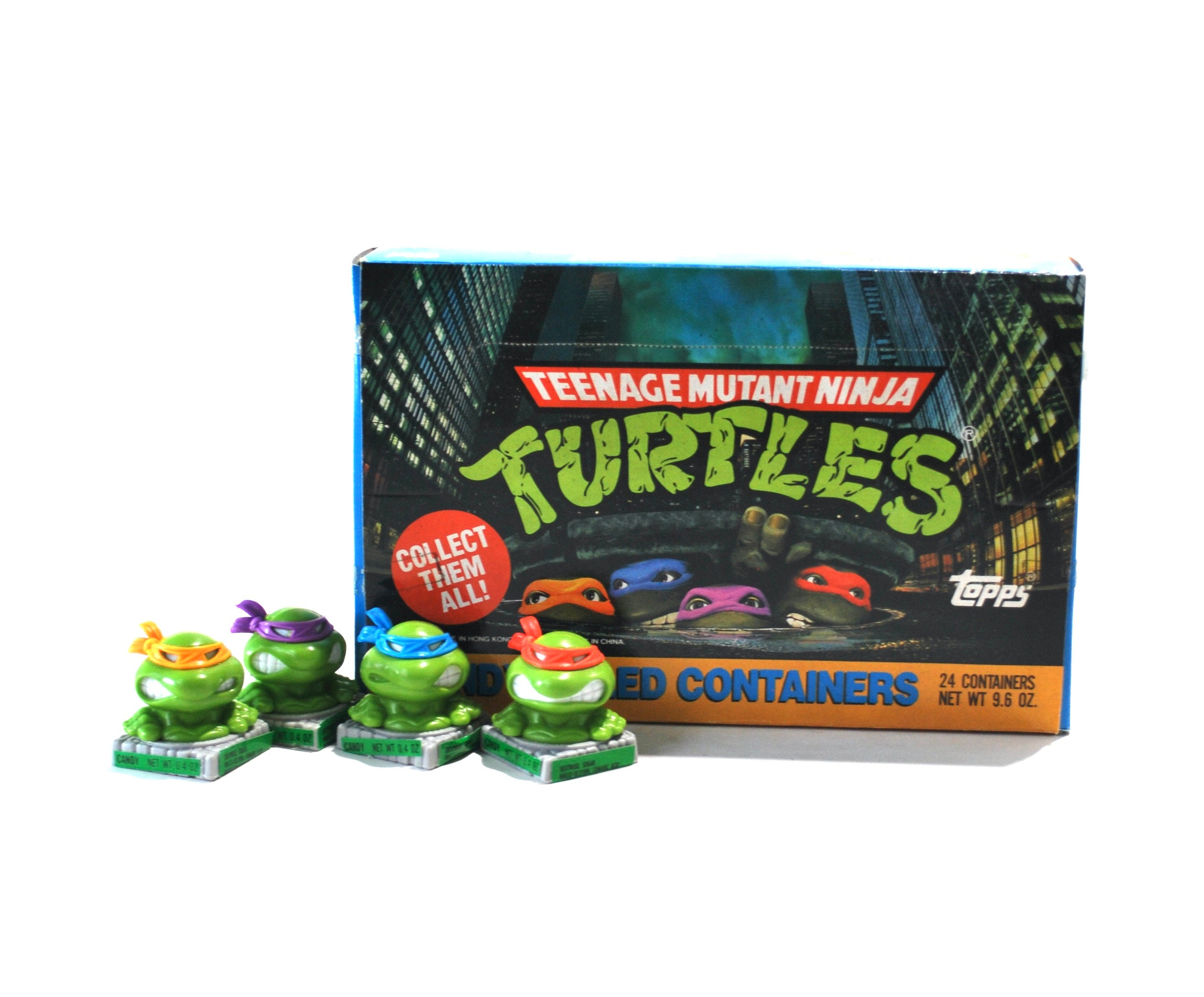 Juego de 4 recipientes para dulces de las Tortugas Ninja Adolescentes  Mutantes, Topps Candy 1991 - Etsy México, image size:2625x2174