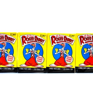 4 Packs Who Framed Roger Rabbit Cards & Stickers Topps 1987 - Etsy