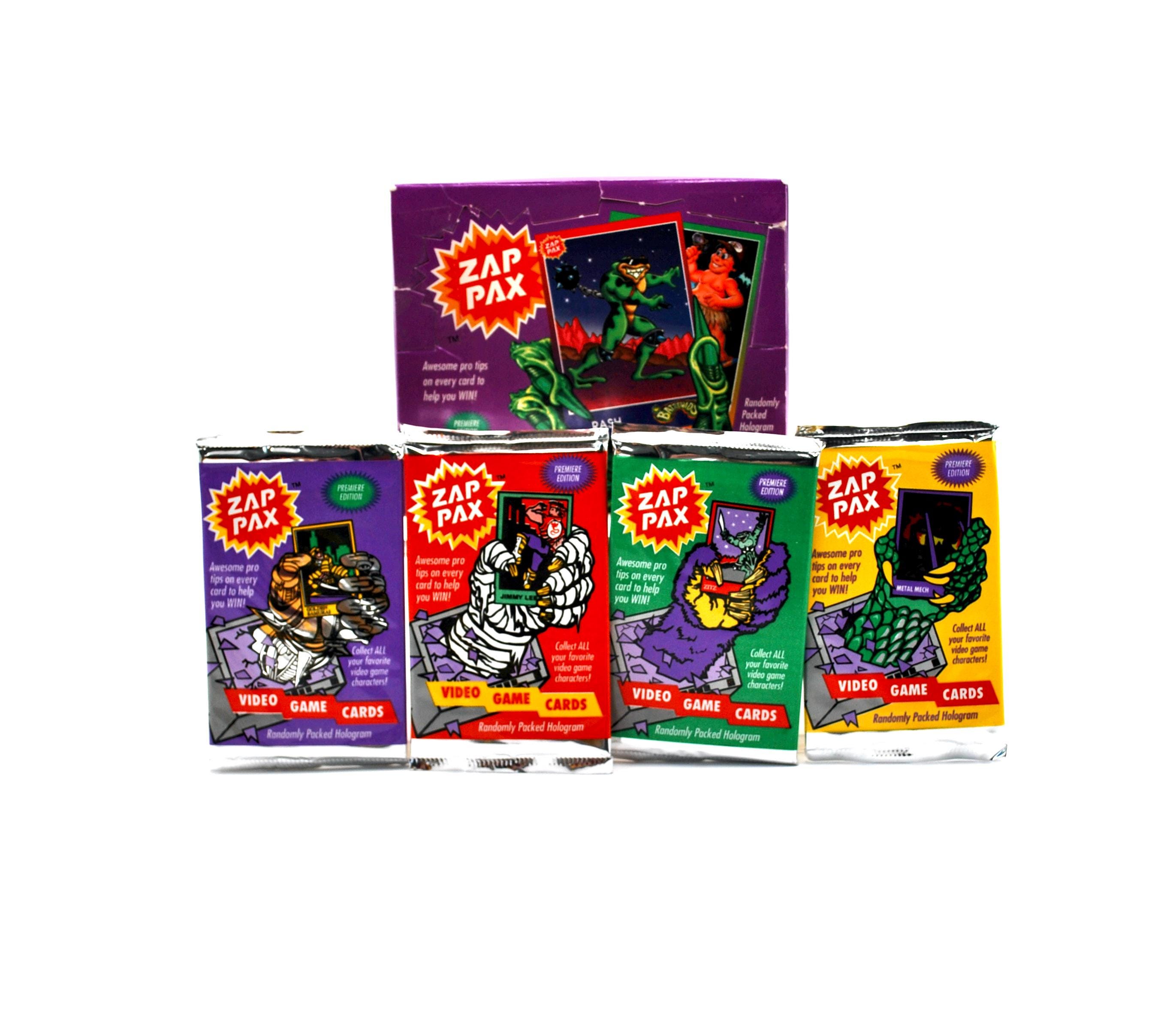 4 Packs Zap Pax Video Game Cards Battletoads, Street Fighter