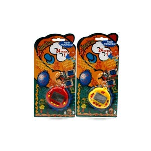 Dinkie Dino Virtual Pet Red & Yellow RakuRaku Dinokun 24 in 1