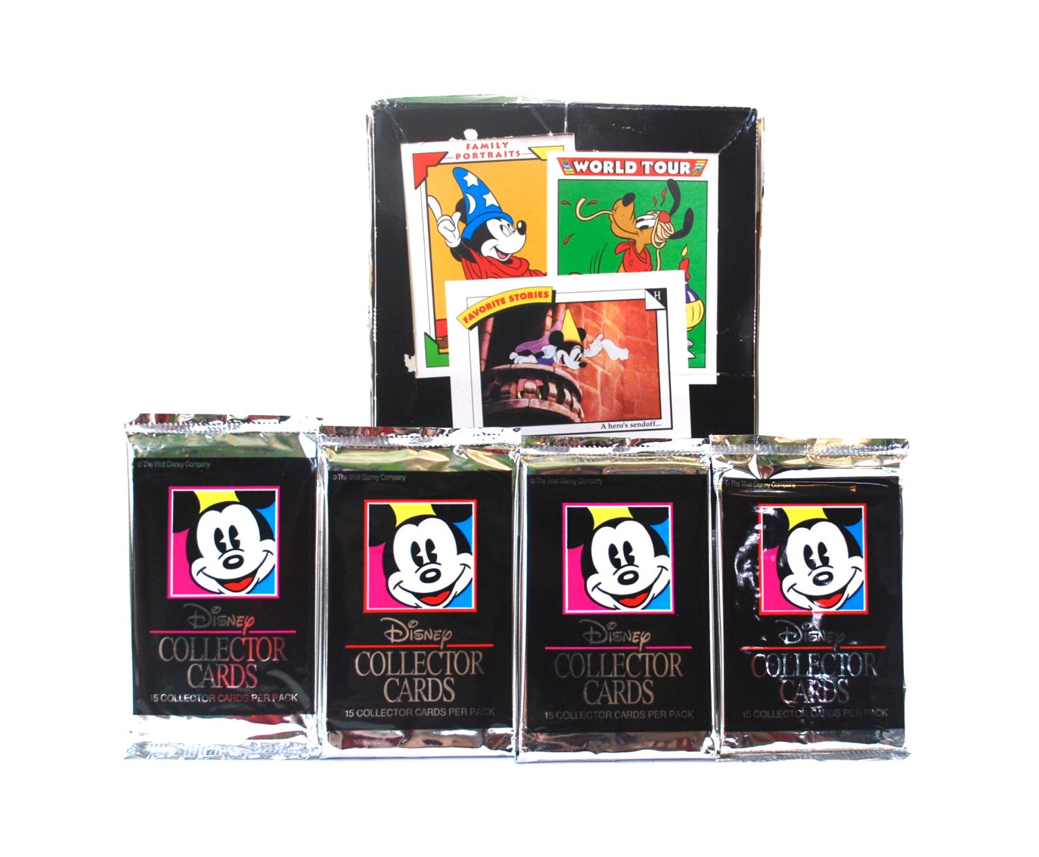 4 Packs Disney Collector Cards by Impel 1991 Mickey Mouse Walt