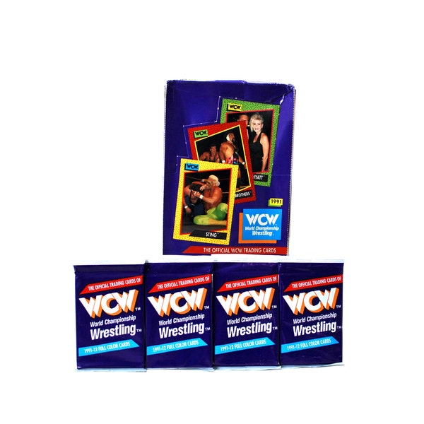 4 packs WCW World Championship Wrestling Trading Card Packs by Impel 1991 Sting