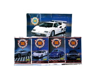 4 packs of 100 Dream Cars Trading Cards Collector's Series 1 Vintage Cards Super Cars