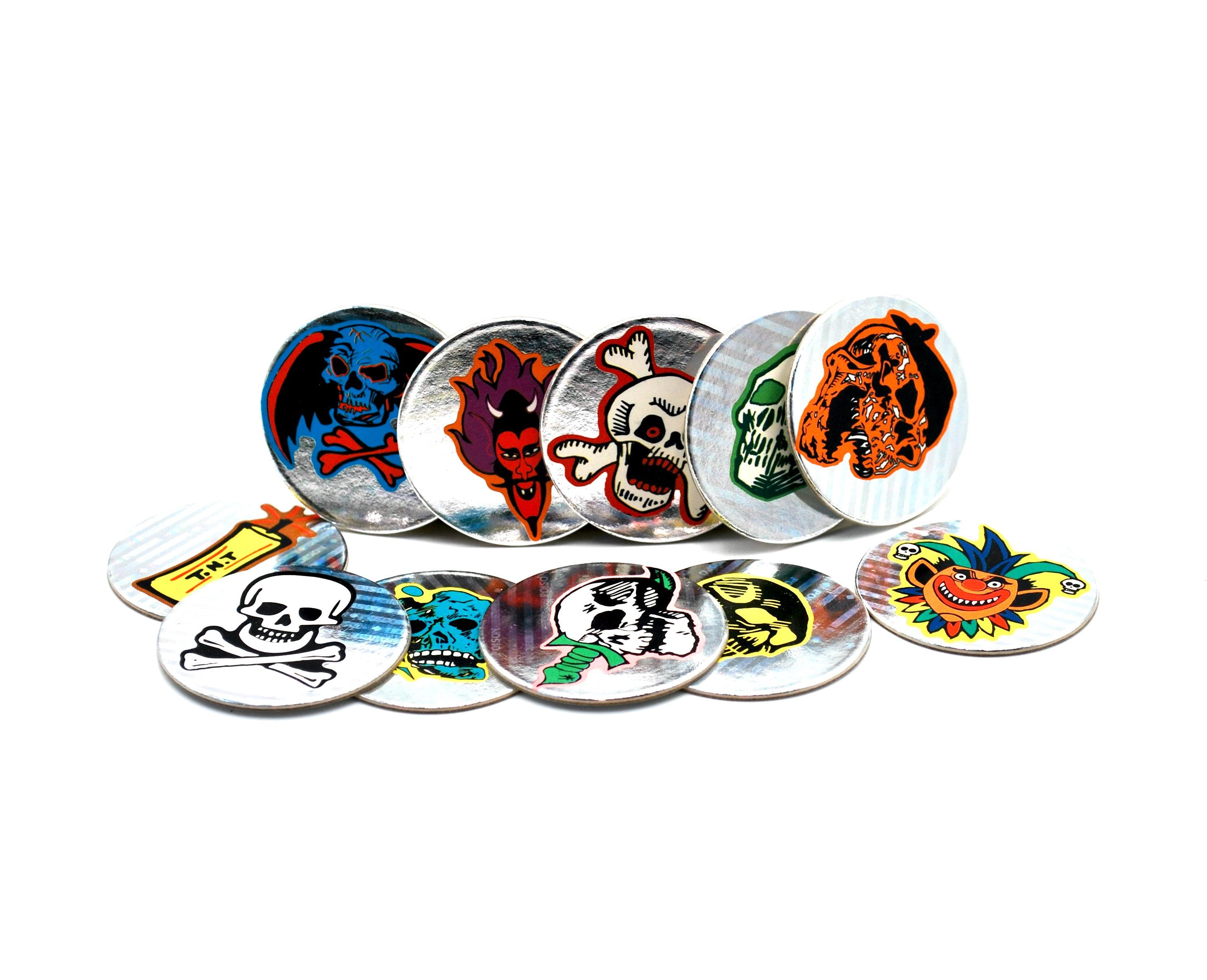 90's Hologram Monster Pogs Old Stock Collection of 12 Poison Pogs