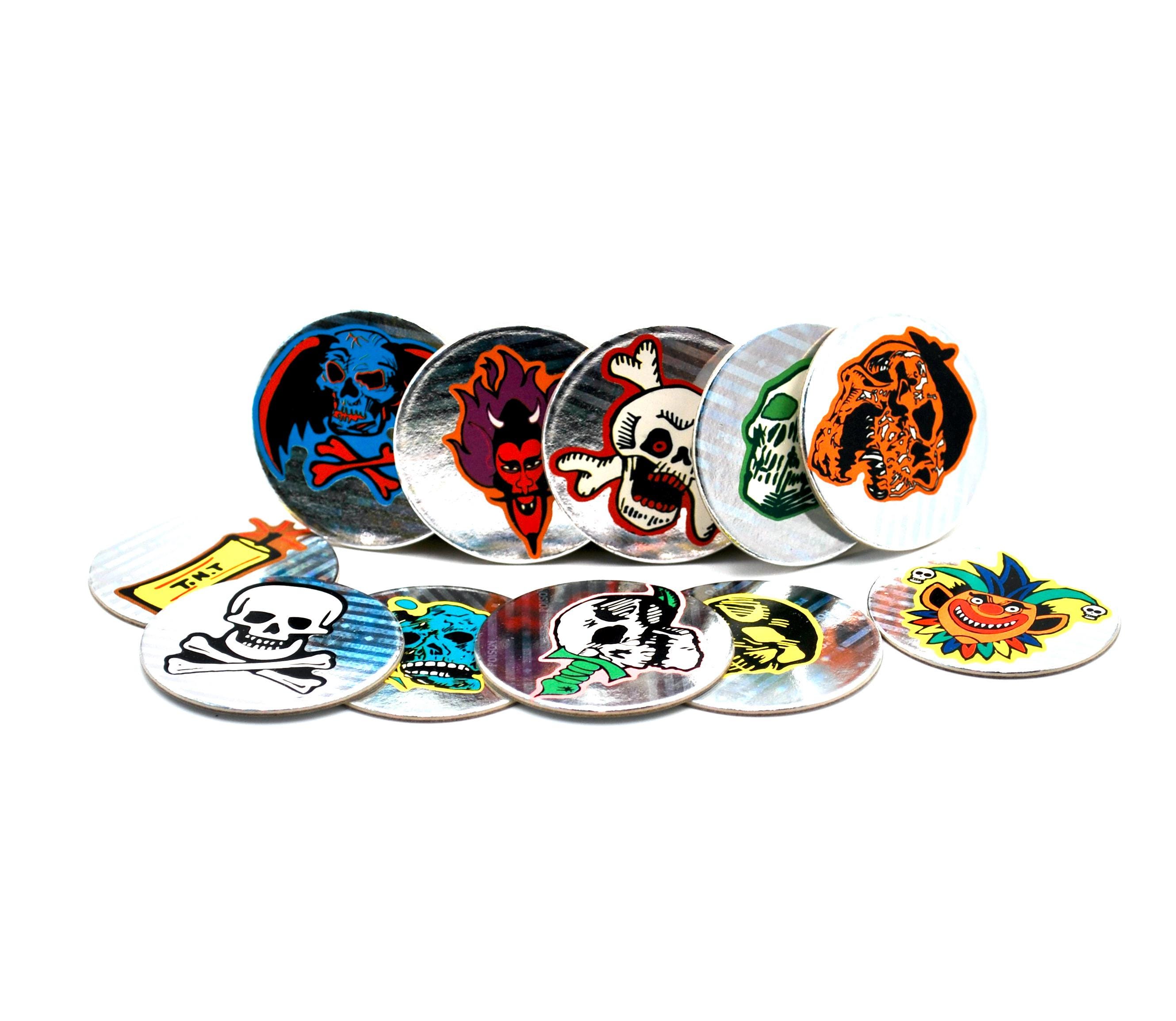 90's Hologram Monster Pogs Old Stock Collection of 12 Poison Pogs