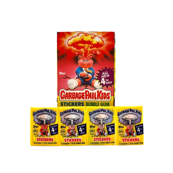 4 packs of Garbage Pail Kids Stickers 4th Series 1986