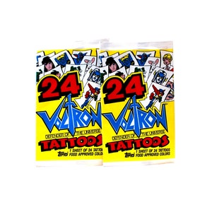 2 Voltron Tattoo Packs made by Topps 1984
