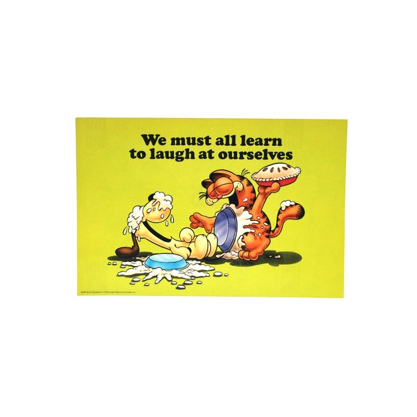 Garfield Poster Learn to laugh at ourselves Old Stock Measures 13.5 X 9