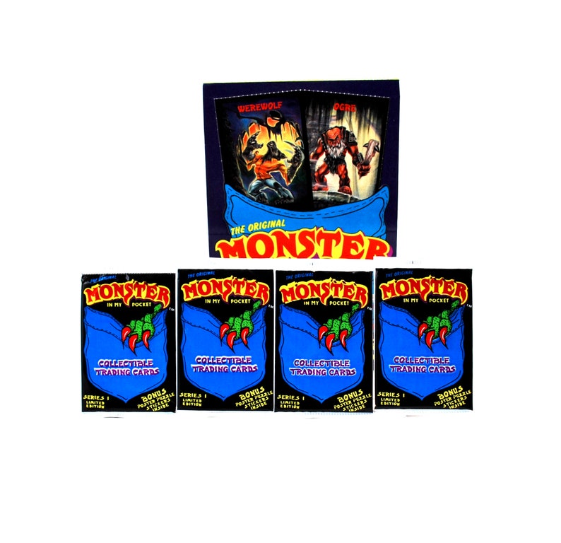 4 Monster In My Pocket Trading Card Packs 1991 Etsy